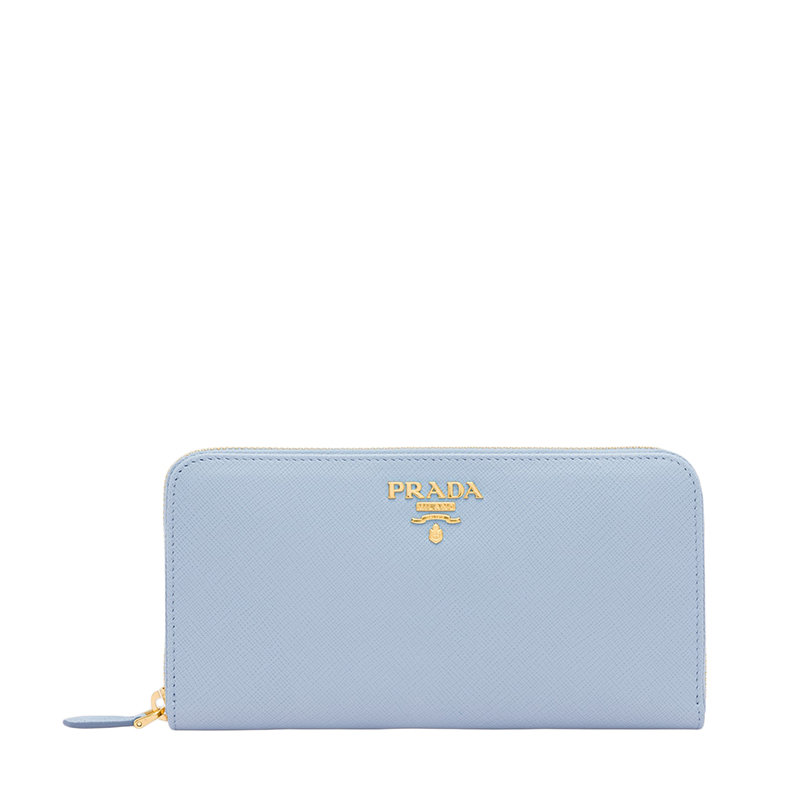 Prada | 【预售3-7天】PRADA/普拉达 22春夏新款 女士天蓝色皮革金标拉链开合长款钱包1ML506_QWA_F0076商品图片,7.9折, 包邮包税