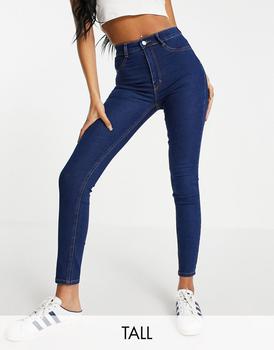 Pull&Bear Tall high waisted ultra skinny basic jean in medium blue product img