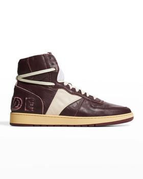product Men's Rhecess Distressed Logo High-Top Basketball Sneakers image
