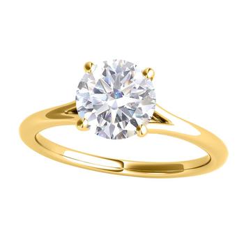 商品Maulijewels | 1.00 Carat Moissanite White Diamond ( G-H/ VS1 ) Engagement Wedding Rings in 14K Yellow Gold,商家Jomashop,价格¥3556图片