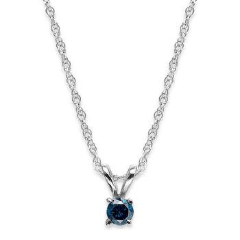 product 10k White Gold Blue Diamond Pendant Necklace (1/10 ct. t.w.) image