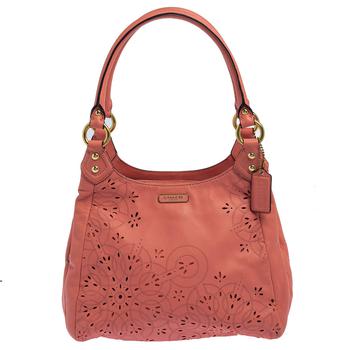 推荐Coach Pink Leather Floral Laser Cut Hobo商品