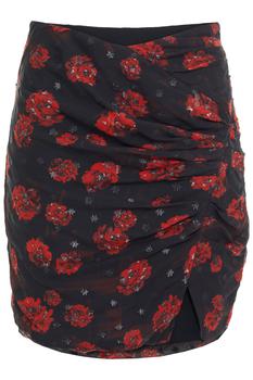 IRO评价, IRO | Bootab ruched floral-print metallic fil coupé georgette mini skirt商品图片 2.9折