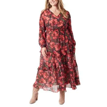 Jessica Simpson | Trendy Plus Size Tabatha Ruffled Maxi Dress 