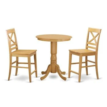 East West Furniture | 3  Pc  counter  height  pub  set  -  high  Table  and  2  Kitchen  Chairs.,商家Premium Outlets,价格¥2918