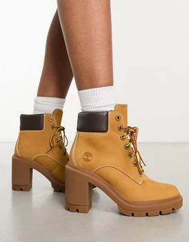 推荐Timberland allington heights 6 inch heeled boots in wheat nubuck leather商品