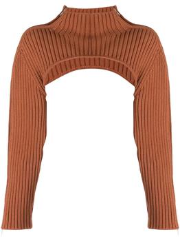 product zipped-sleeve cropped jumper - women image