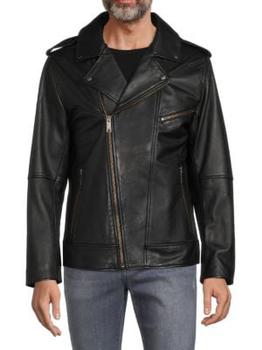 推荐Ben Classic Leather Biker Bomber Jacket商品