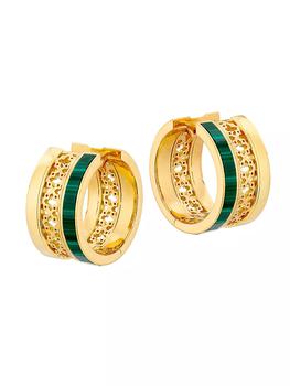 商品Birks | Dare To Dream 18K Yellow Gold & Malachite Huggie Hoops,商家Saks Fifth Avenue,价格¥24163图片