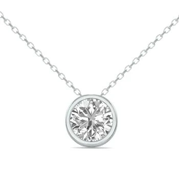 SSELECTS | Lab Grown 3/4 Carat Round Solitaire Diamond Bezel Set Pendant In 14k White Gold,商家Premium Outlets,价格¥8806