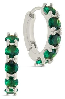 Sterling Forever | Olivia Cubic Zirconia Huggie Hoop Earrings,商家Nordstrom Rack,价格¥166