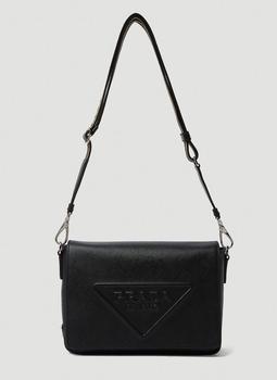 Prada | Saffiano Leather Crossbody Bag in Black商品图片,