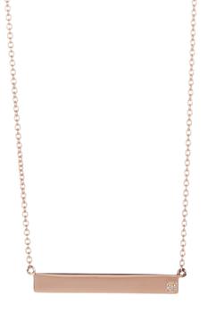 商品Adornia 14k Rose Gold Plated .925 Sterling Silver Diamond Bar Necklace,商家Premium Outlets,价格¥156图片