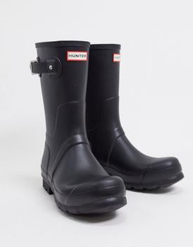 推荐Hunter original short wellington boots in black商品