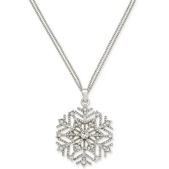 推荐Silver-Tone Crystal Snowflake 36" Pendant Necklace, Created for Macy's商品