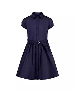 Nautica | Big Girls Uniform Belted Poplin Shirt Dress,商家Macy's,价格¥232