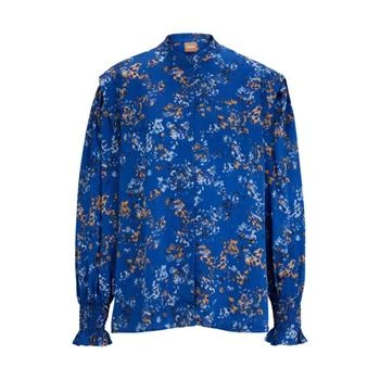 推荐Regular-fit blouse in seasonal print with concealed closure商品