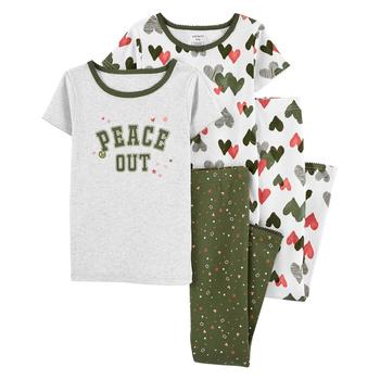 Carter's | Little Girls Pajama and Short Sleeves T-shirt, 4-Piece Set商品图片,4折