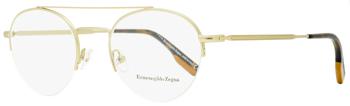 商品Ermenegildo Zegna Men's Semi-Rimless Eyeglasses EZ5131 032 Light Gold/Havana/Vicuna 51mm,商家Premium Outlets,价格¥429图片