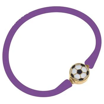 Canvas Style | Enamel Soccer Ball Silicone Bali Bracelet In Purple,商家Verishop,价格¥212