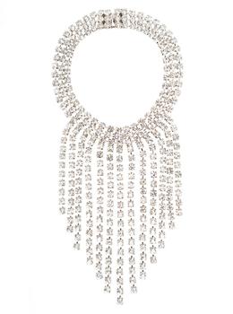 商品Alessandra Rich | Brass and Glass Crystal Necklace with Fringes Woman,商家Baltini,价格¥3391图片