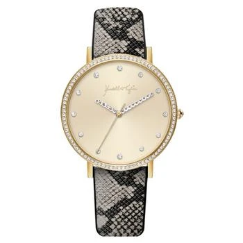 KENDALL & KYLIE | Women's Gold Tone with Gray Snakeskin Stainless Steel Strap Analog Watch 