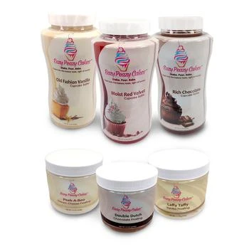Eazy Peazy Cakes | Red Velvet, Vanilla, and Chocolate Cupcake Batter Baking Kit with Frosting, Set of 3,商家Macy's,价格¥487