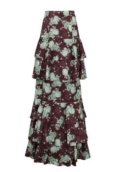 推荐The poppy brown sage rose tiered high waisted maxi skirt商品