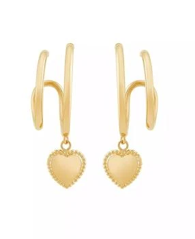 Macy's | Double Hoop Heart Earrings in 14K Yellow Gold,商家Macy's,价格¥4727
