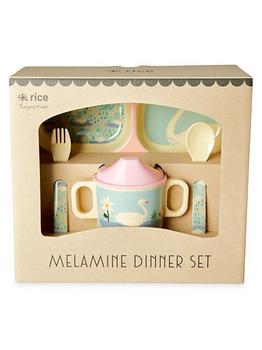 商品Baby's Melamine Swan Print 4-Piece Dinner Set图片