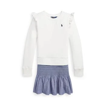 Ralph Lauren | Chambray & Fleece Sweatshirt Dress (Big Kids),商家Zappos,价格¥178