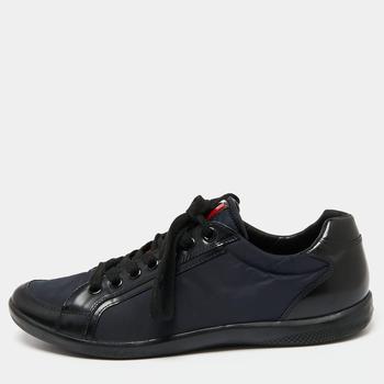 [二手商品] Prada | Prada Sport Black/Navy Blue/Black Leather And Nylon Low Top Sneakers Size 42.5商品图片,6.9折, 满1件减$100, 满减