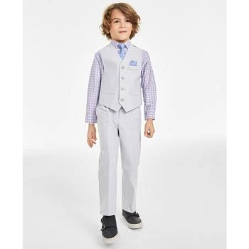 Nautica | Little Boys Machine Washable Oxford Vest, Shirt, Pants, Necktie and Pocket Square, 5 Piece Set,商家Macy's,价格¥483