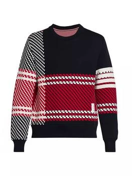 Thom Browne | 4-Bar Checked Crewneck Sweatshirt 