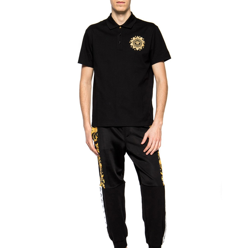 范思哲短袖价格, Versace | VERSACE 范思哲 黑色棉男士Polo衫 A85111-A231240-A2003商品图片 独家减免邮费