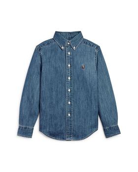 Ralph Lauren | Boys' Denim Button-Down Shirt - Little Kid, Big Kid商品图片,独家减免邮费