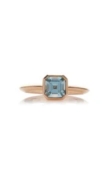 B.P. de Silva Jewellers | B.P. de Silva Jewellers - 18K Rose Gold Aquamarine Ring - Blue - US 7 - Moda Operandi - Gifts For Her,商家Fashion US,价格¥20803