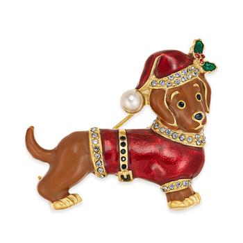 商品Charter Club | Gold-Tone Pavé & Imitation Pearl Dog Pin, Created for Macy's,商家Macy's,价格¥189图片