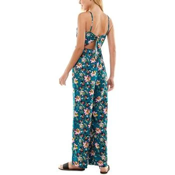 推荐Juniors Womens Floral Print Wide Leg Jumpsuit商品