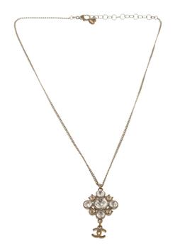 [二手商品] Chanel | Chanel CC Logo Crystal Cluster Necklace商品图片,