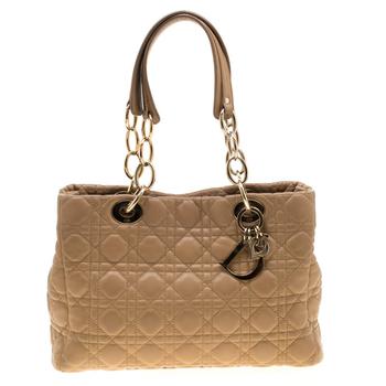 迪奥托特包, [二手商品] Dior | Dior Beige Cannage Leather Dior Soft Shopping Tote商品图片 4.3折, 满1件减$100, 满减