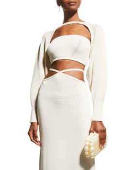 推荐Sally Dolman-Sleeve Cutout Knit Top商品