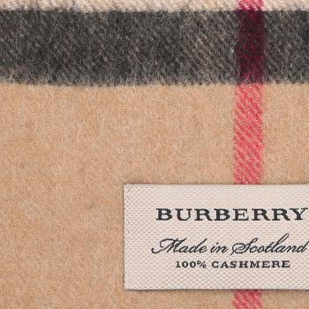Burberry 博柏利 女士驼色格纹羊绒围巾 3929522,价格$349.60