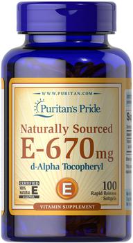 Puritan's Pride | Vitamin E-100% 1000 IU Naturally Sourced 100 Softgels商品图片,7.9折