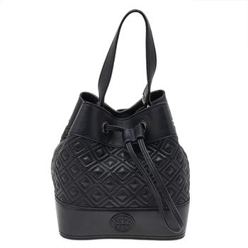 Tory Burch水桶包, [二手商品] Tory Burch | Tory Burch Black Leather Drawstring Bucket Bag商品图片 9.8折, 满1件减$100, 满减