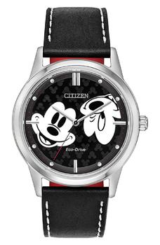 推荐Unisex Disney Leather Strap Watch, 37mm商品