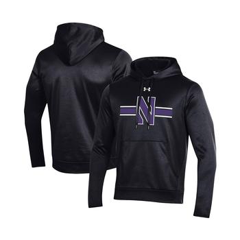 Under Armour | Men's Black Northwestern Wildcats Logo Stripe Fleece Pullover Hoodie商品图片,