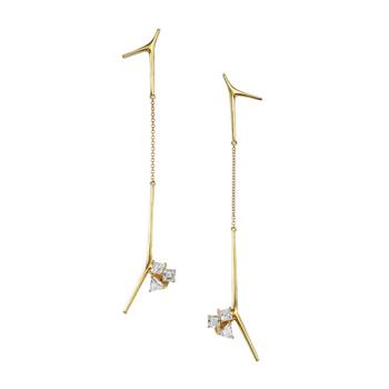 商品AME | Âme Trio 18K Yellow Gold, Lab-Grown Diamond 1.50ct. tw. Long Bar Drop Earrings,商家Premium Outlets,价格¥24148图片