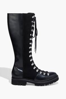 推荐Nanette leather and suede combat boots商品