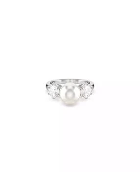 Swarovski | Crystal Pearl, Round Cut, White, Rhodium Plated Matrix Ring,商家Macy's,价格¥676